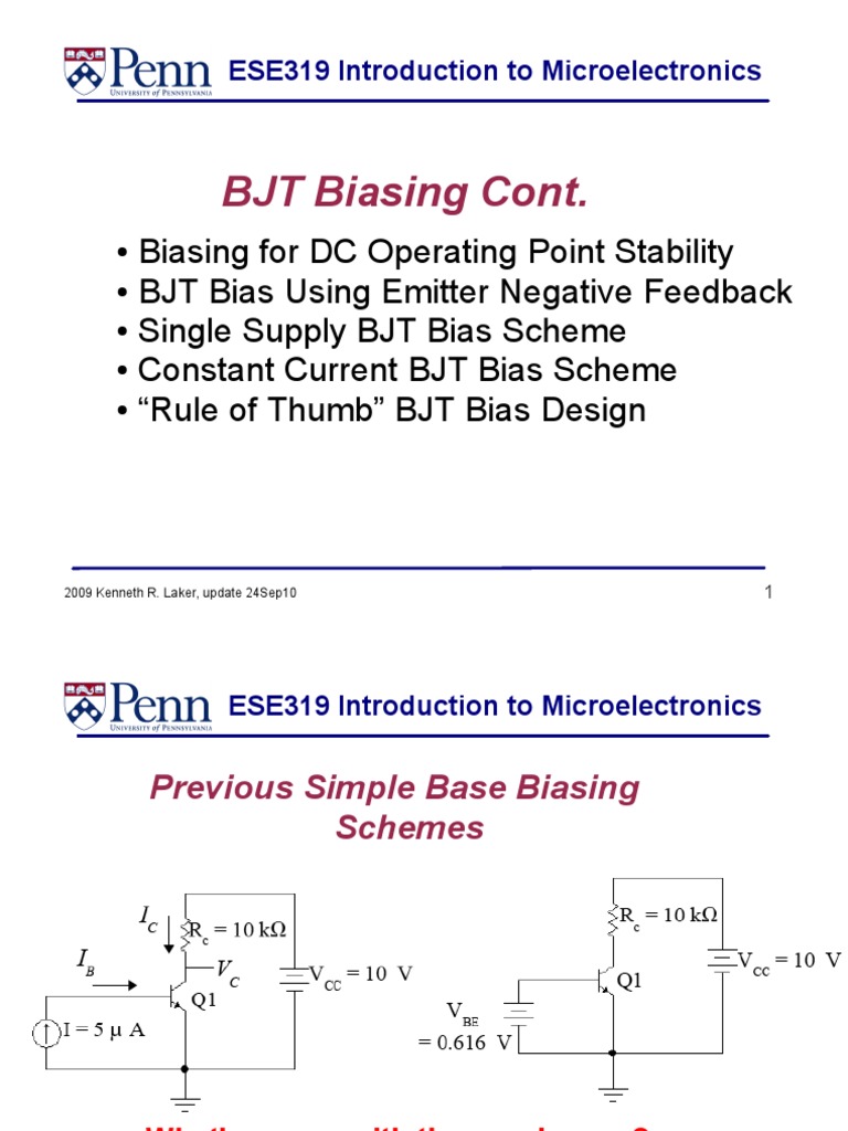 BJT DC Biasing Bipolar Junction Transistor Analog Circuits