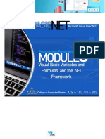 Module 5 Visual Basic Variables and Formulas
