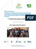 Liste Des Participants À Latelier International Sur La Réactivité Du Conseil Agricole 1