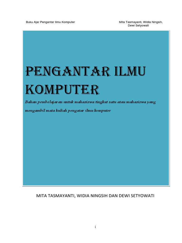Buku Ajar Pengantar Ilmu Komputer Kelompok 1 Pdf