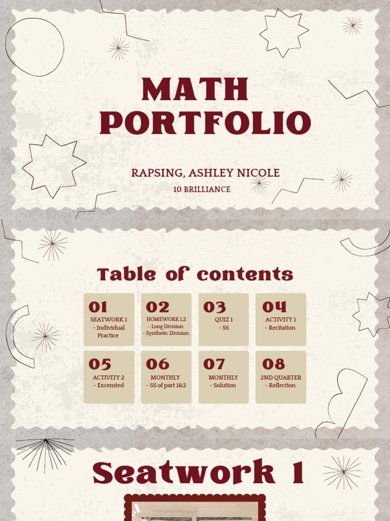 Math portfolio pdf