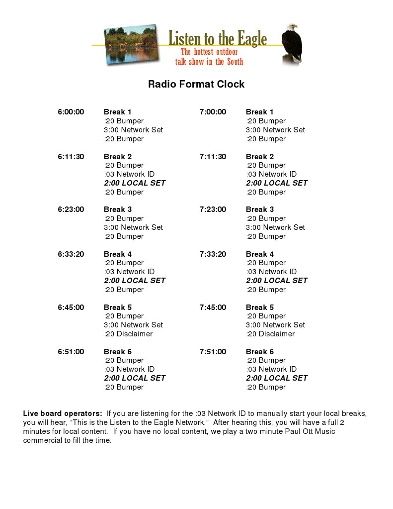 Radio Format Clock Schedule | PDF
