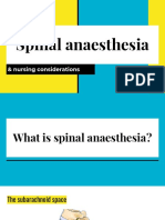 Spinal anaesthesia nursing guide