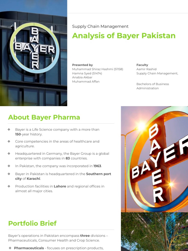 Bayer Pharma Presentation Pdf Warehouse Supply Chain