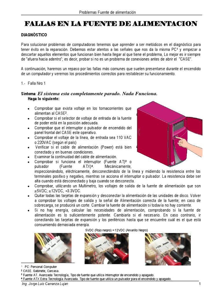 Fallas De Pc Pdf Hardware De La Computadora Monitor De Computadora