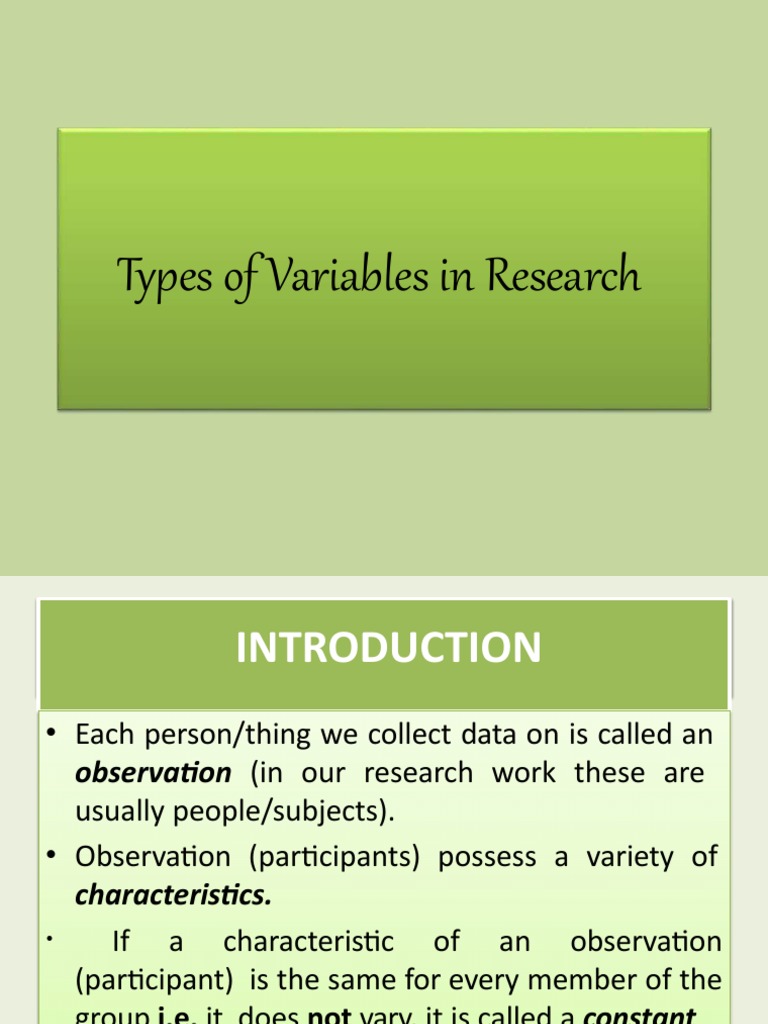 Understanding Research Variables Types | PDF | Level Of Measurement ...