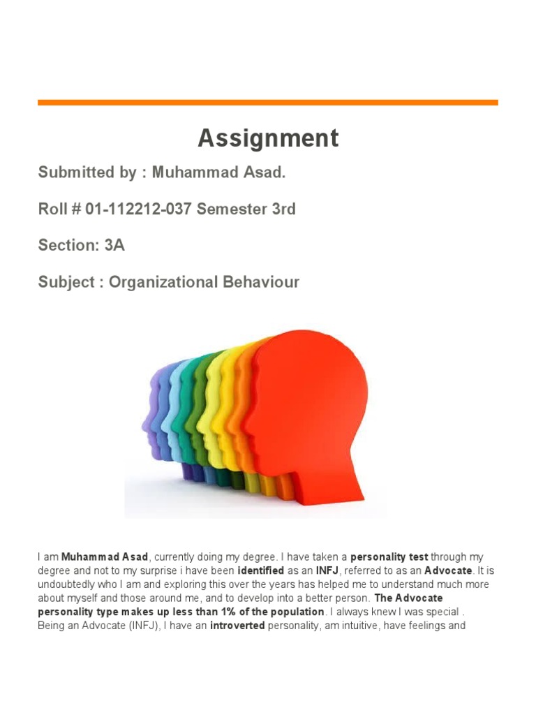 organizational behavior assignment pdf