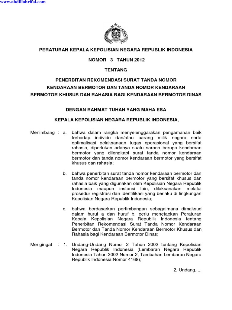 perkap-nomor-3-tahun-2012-tentang-stnk-tnkb-rahasia-pdf