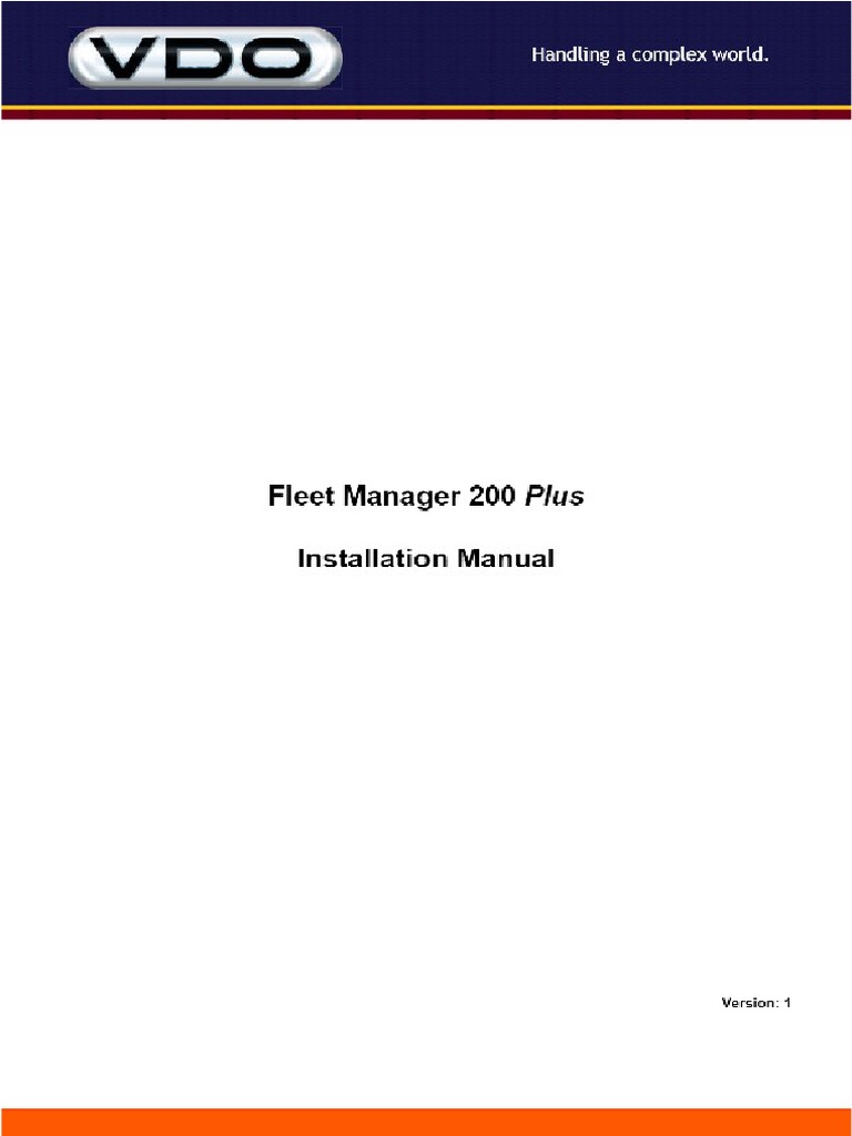 Fleet Manager 200 Plus. Installation Manual PDF | PDF