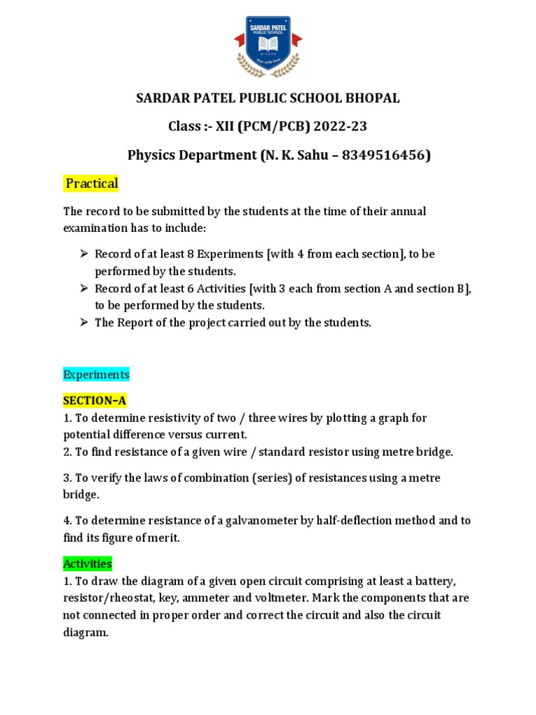 Practical Guidelines for XII Students | PDF | Salt (Chemistry) | Titration