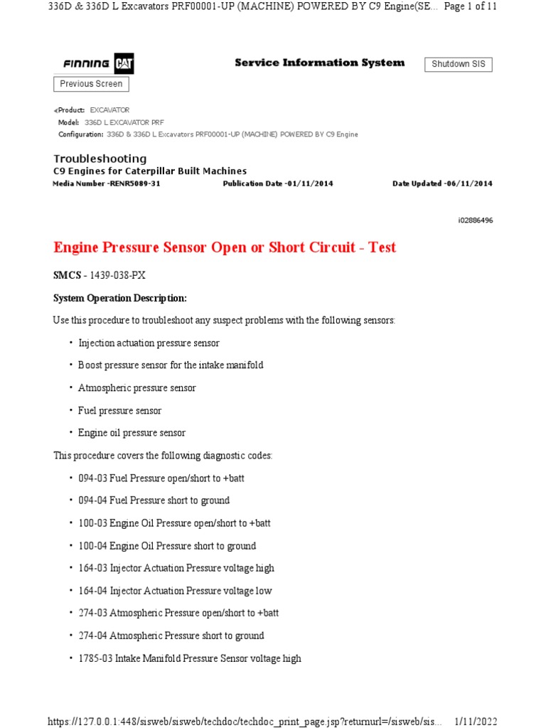 Engine Pressure Sensor Test PDF Electrical Connector Fuel Injection