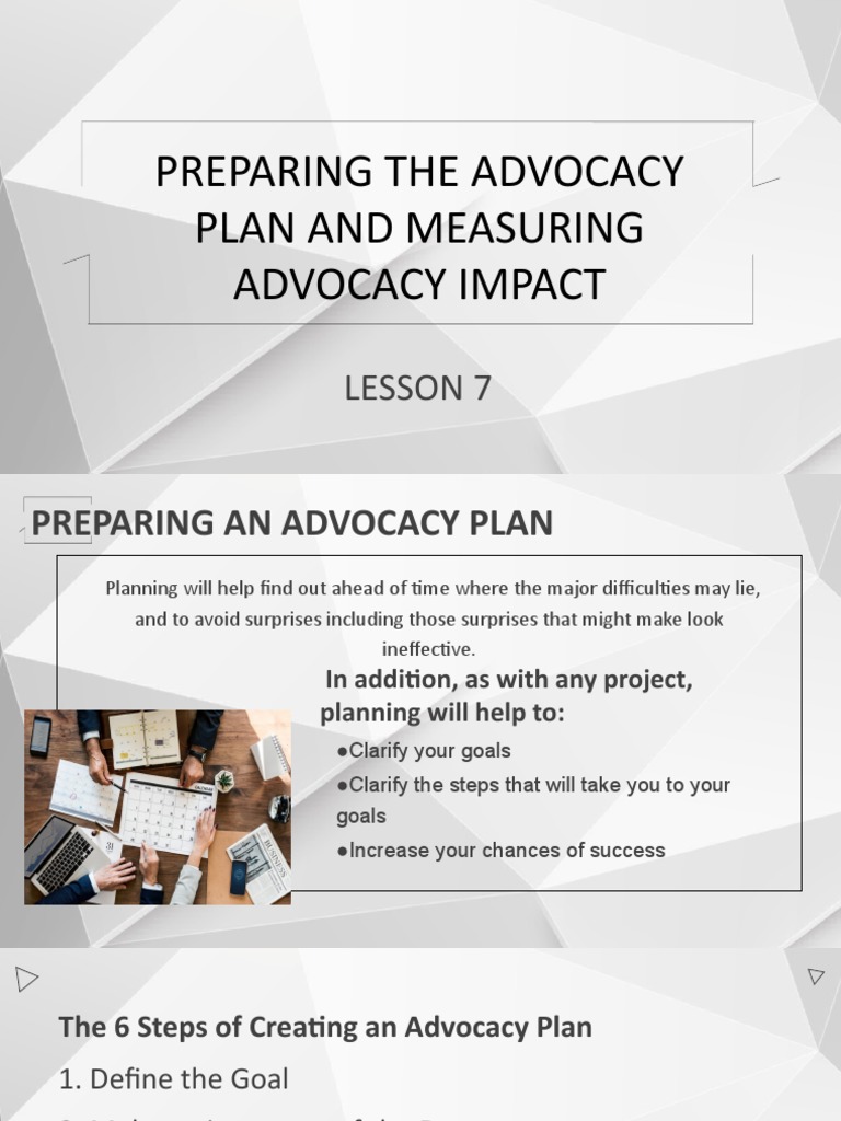 Creating an Effective Advocacy Plan | PDF | Goal | Sales