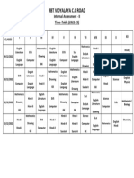 Time Table RBT CC 2022