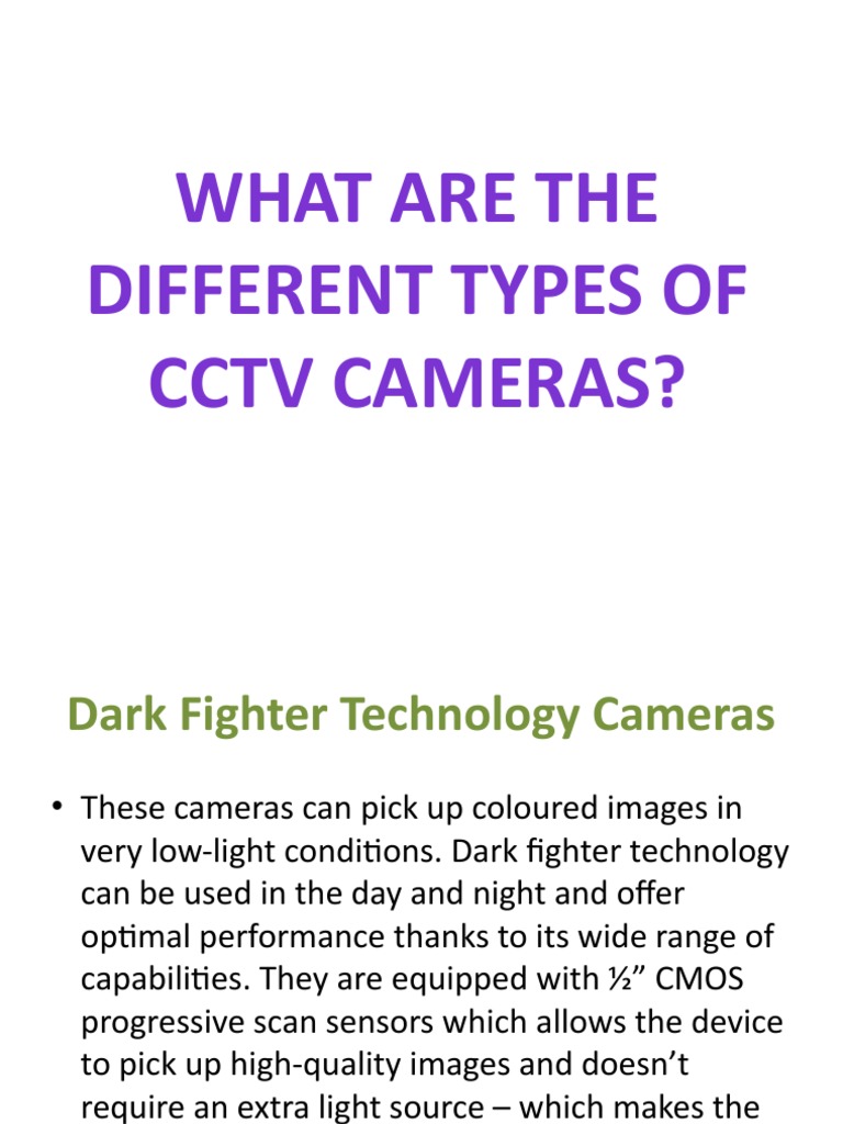 Cctv Cameras Presentation Pdf Camera Camera Lens