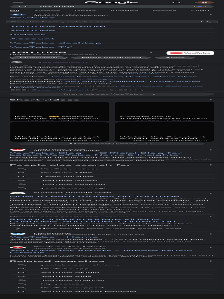 Youtube - Google Search | PDF | You Tube | Online Services