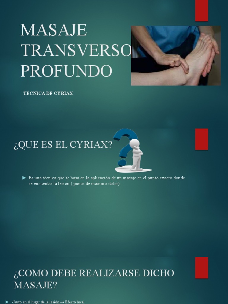 Masaje Transverso de Cyriax | PDF | Masaje | Tendón
