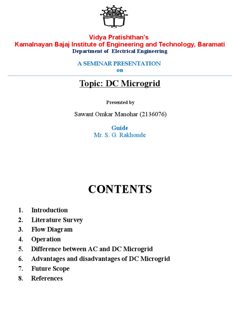 DC Microgrid Seminar Overview | PDF | Distributed Generation ...