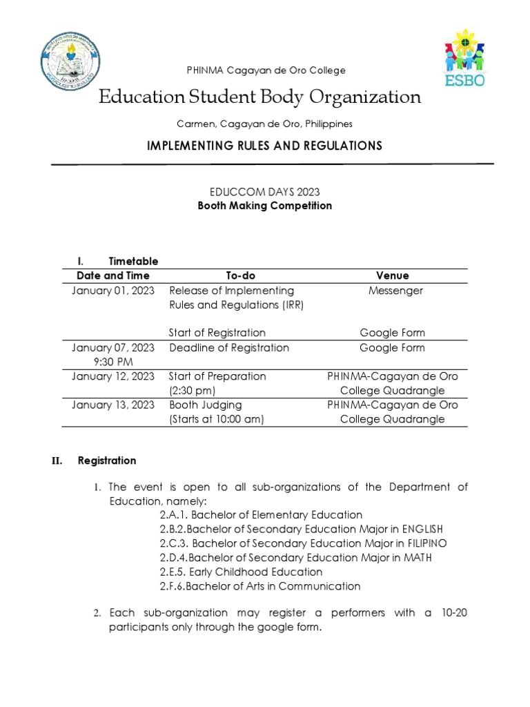 Booth Contest Judging Criteria 2023 | PDF | Justice | Crime & Violence
