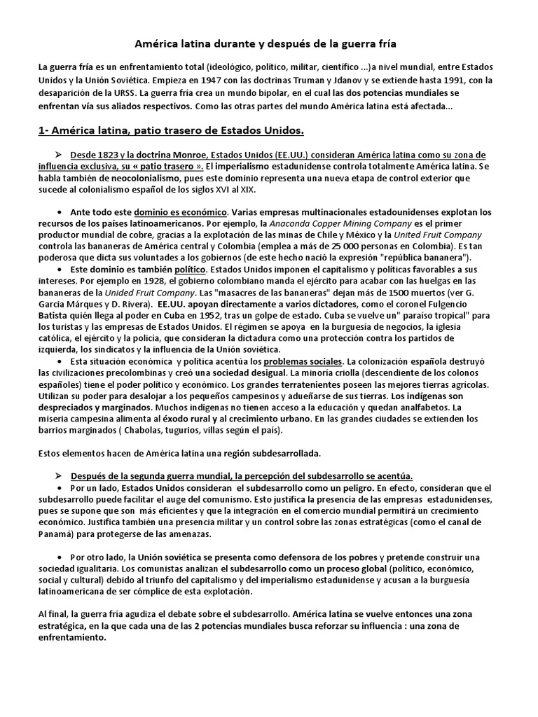 América Latina en La Guerra Fría | PDF | Guerra de guerrillas | Fidel ...
