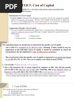 CHAPTER 5: Cost of Capital