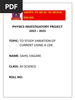 Physics Investigatory Project Class 12