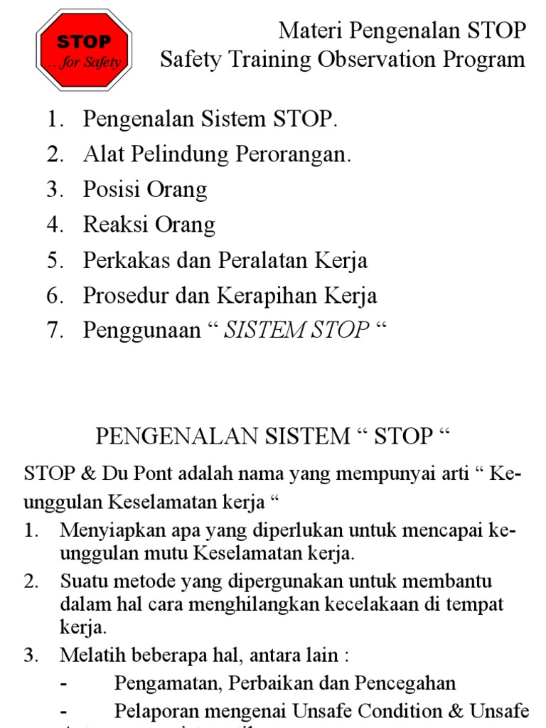 Safety Training Observation Program PDF