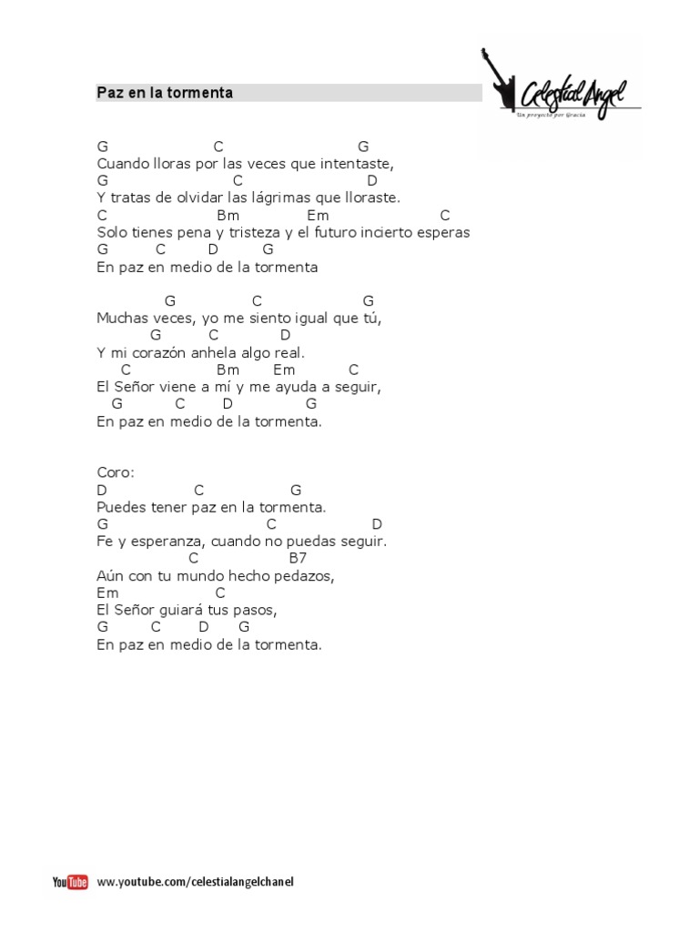 Paz en medio de la tormenta: Letra y acordes | PDF