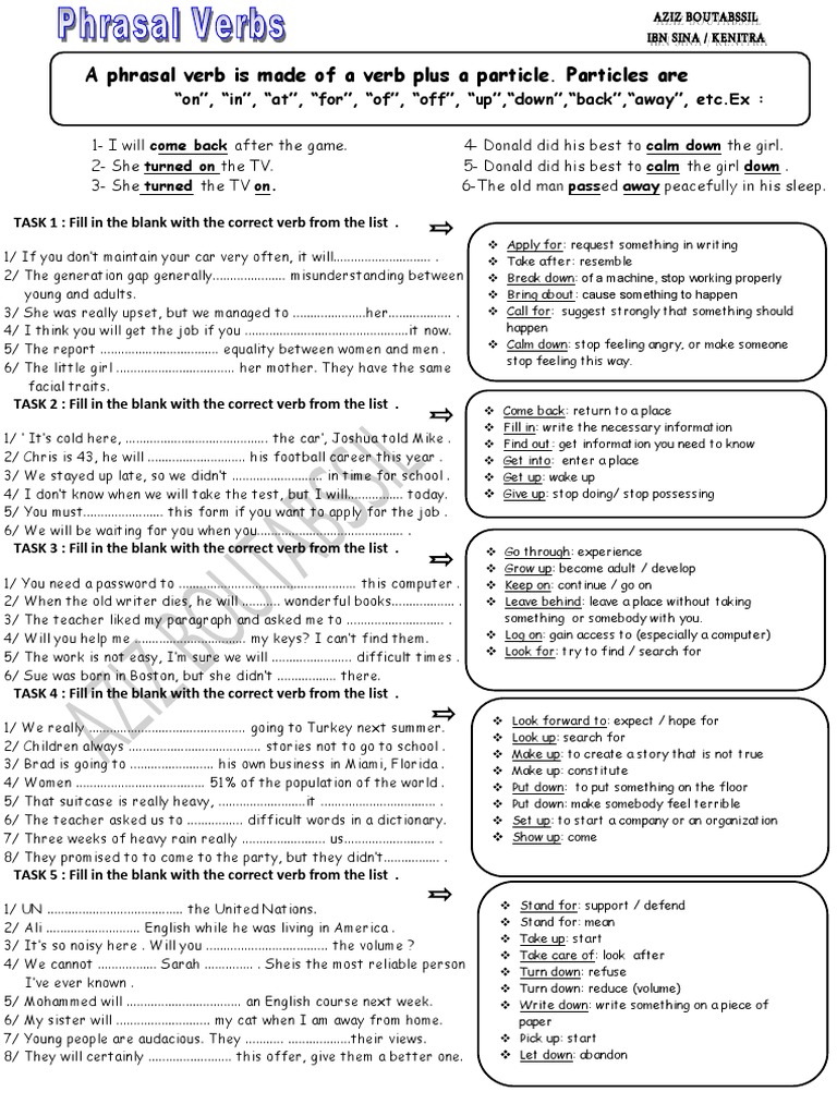 Phrasal Verbs | PDF | Language Arts & Discipline