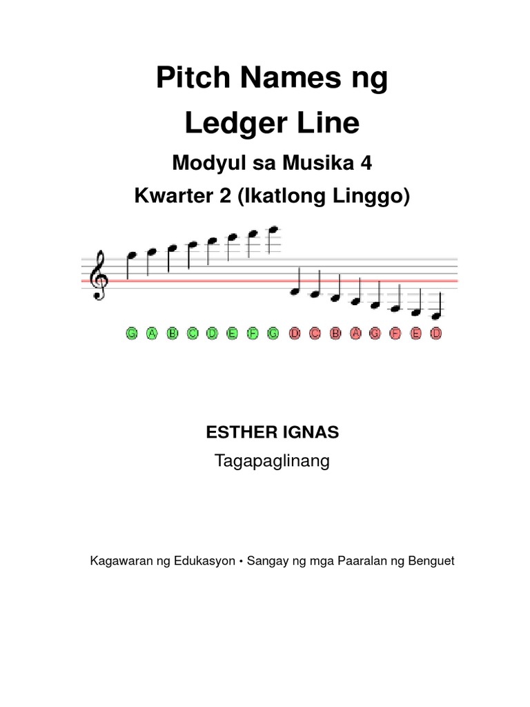 Passed 8421321MELCS Benguet Pitch Names NG Ledger Line PDF