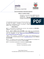 Pontuação da avaliação de currículos do PSS3 da UNIOESTE