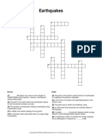 Crossword Puzzle Earthquake