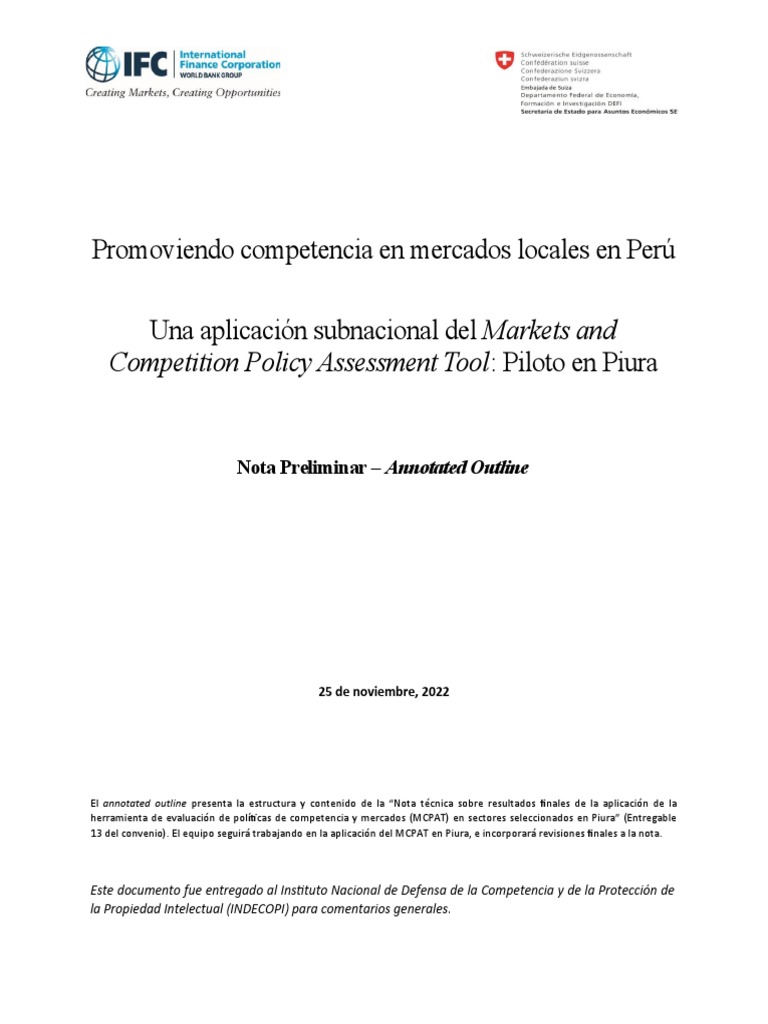 Entregable 13 - MCPAT Piura Annotated Outline (Nov25) | PDF | Mercado ...