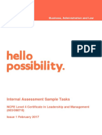 603 0987 8 l4 C Leadership Management Internal Assessment Sample Tasks