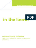603 0987 8 l4 C Leadership Management Qualification Key Information
