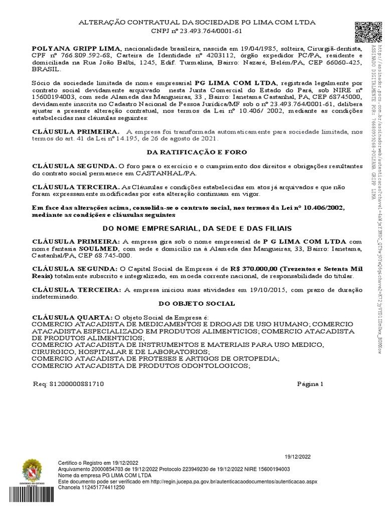 altera-o-do-contrato-social-da-empresa-pg-lima-com-ltda-para
