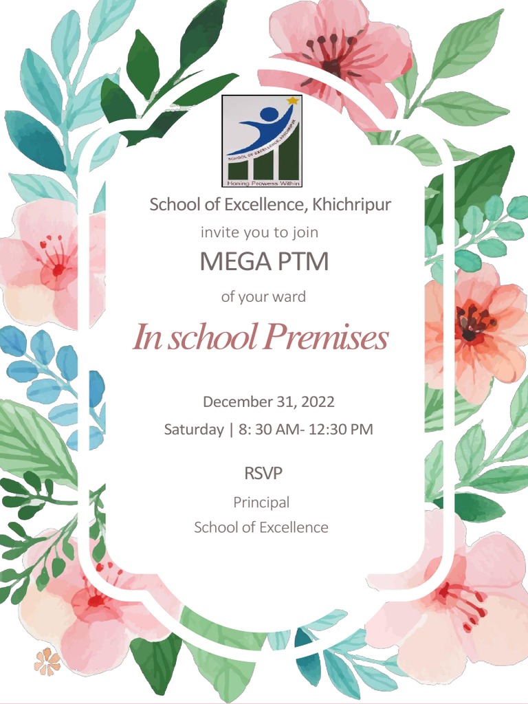 Mega PTM Invitation for Parents | PDF