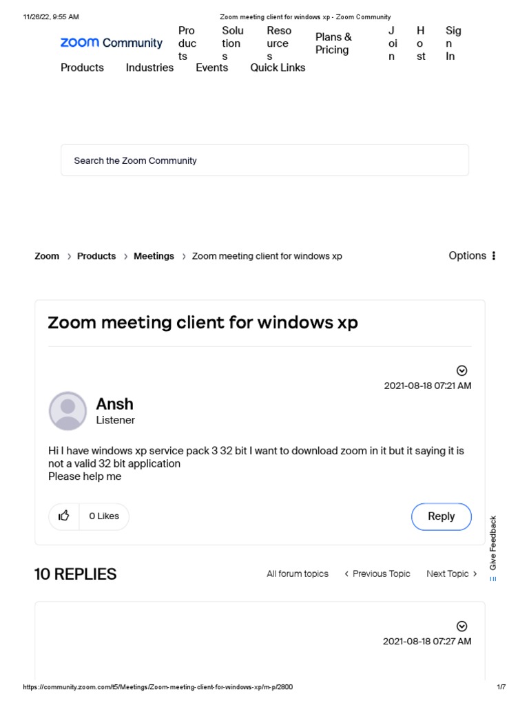 Zoom Meeting Client For Windows XP - Zoom Community | PDF | Microsoft ...