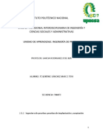 2.1.2 Ingeniero de Pruebas Pruebas de Implantación y Aceptación