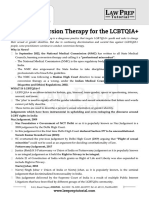 Ban On Conversion Therapy For The LCBTQIA+