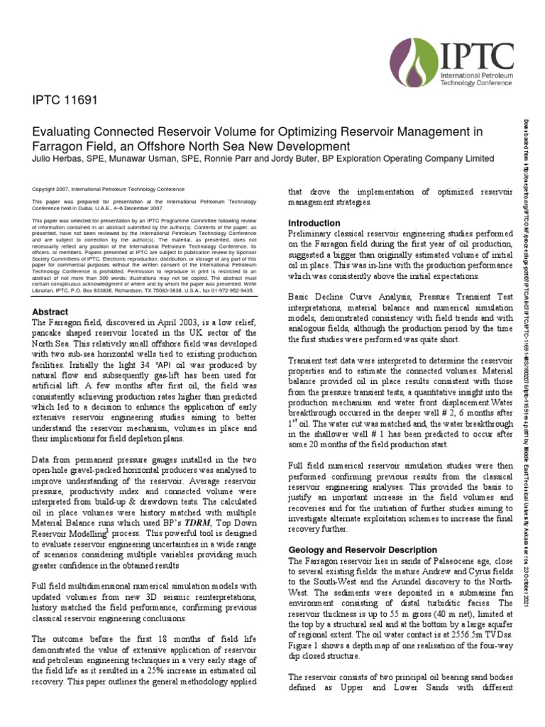 Evaluating Connected Reservoir Volume For Optimizing Reservoir