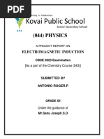 Physics Investigatory Project ELECTROMAGNETIC INDUCTION Class 12