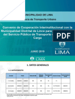 Convenio de Cooperación Interinstitucional Con La Municipalidad Distrital de Lince para La Fiscalización Del Servicio Público de Transporte de Personas y Carga