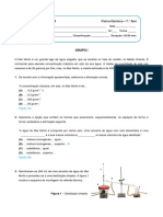 Teste de Avaliação de Físico-Química do 7o Ano