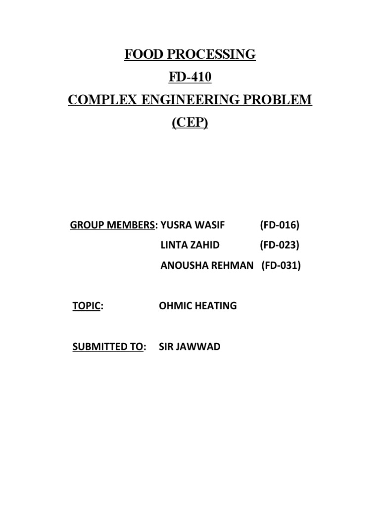 Ohmic Heating in Food Processing | PDF | Electrochemistry | Electric ...