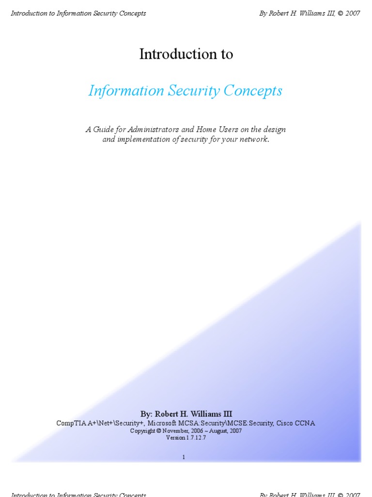Introduction To Information Security Concepts | PDF | Information ...