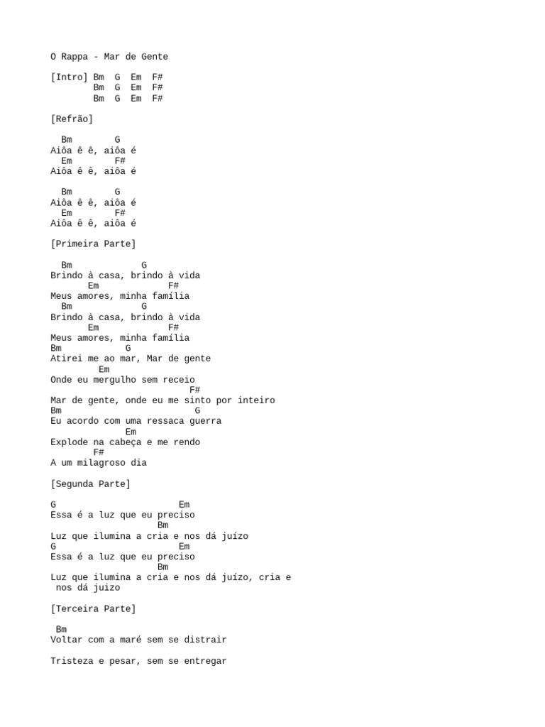 O Rappa - Mar de Gente | PDF