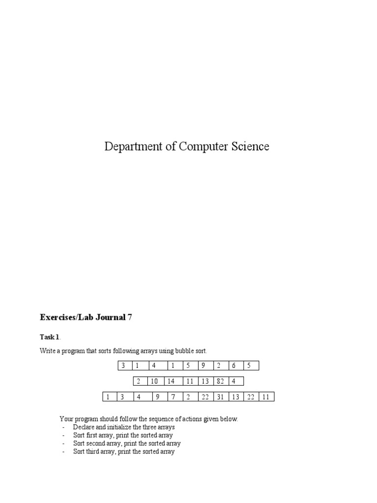 Department of Computer Science: Exercises/Lab Journal 7 | PDF ...