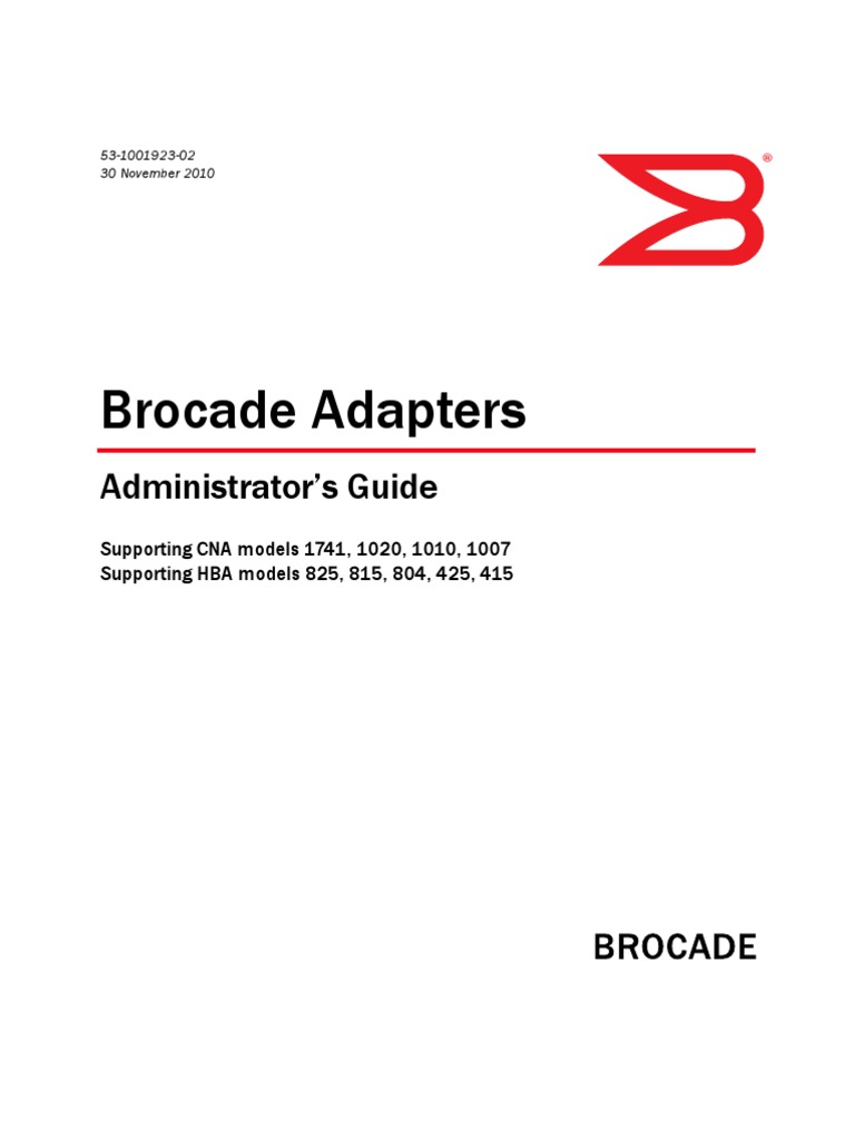 Brocade Adapters v2.3.0.0 Admin Guide | PDF | Computer Network ...