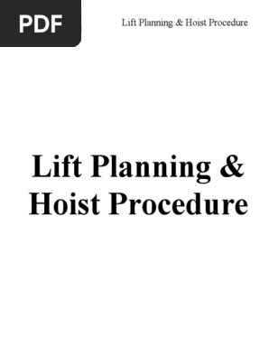 Lift Planning & Hoist Procedure