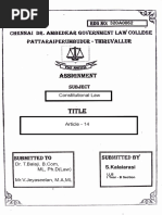 Constitutional Law - Assignment by S Kalaiarasi